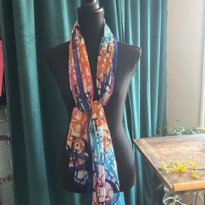 Christian Dior 60s Vibe Sheer Chiffon Signature Print Scarf